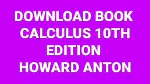 Download Calculus 10th edition Book by Howard Anton