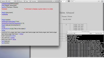 LaTex Tutorial 8: Advanced Tables