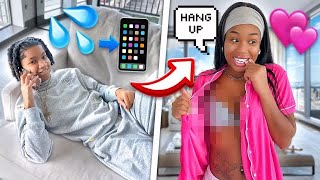 FlA$H!NG MY GIRLFRIEND ON AN IMPORTANT CALL! * SHE FOLDED * 🤭