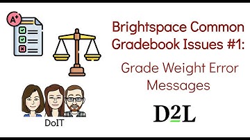 Brightspace Common Gradebook Issues #1 Grade Weight Error Messages