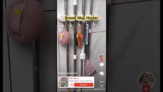 🔥Broom Mop Holder with Hooks Wall Mounted Broom #organize #shopee #bathroomcleaning #viralshort 🔥