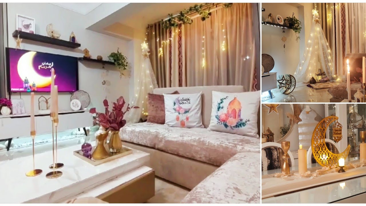 اخيراا فرش زينه رمضان في بيتي🌙مليته بالزينه والأجواء الرمضانيه المبهجه 😍 #ديكور_رمضان #زينة_رمضان