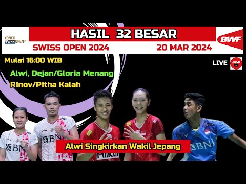 Alwi Onfire,,, Hasil Swiss Open 2024 Hari Ini Babak 32 Besar, 5 Wakil Indonesia Lolos Babak 16 Besar