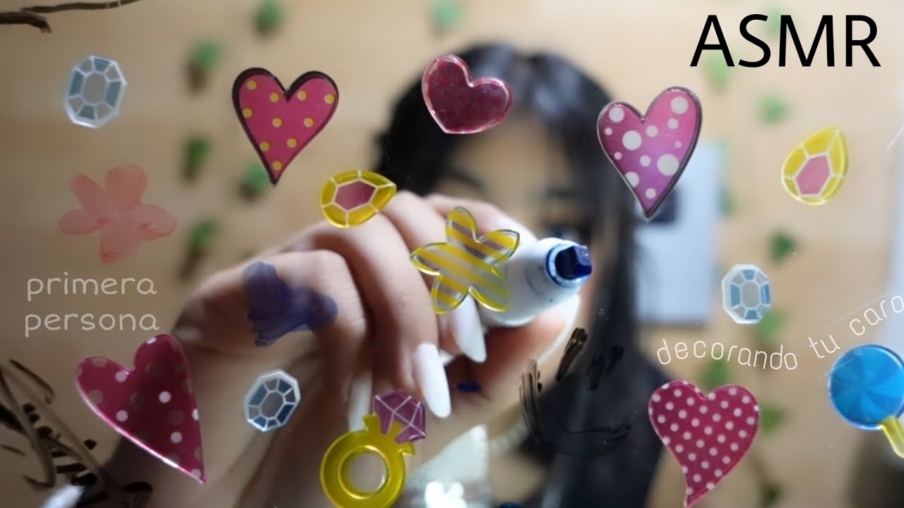 ASMR pegando stickers sobre tu cara | visual relajante