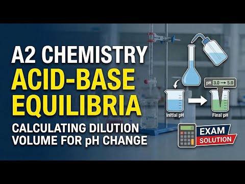 A2 Chemistry Acid-Base Equilibria | Calculating Dilution Volume for pH Change | Solution | Elevare