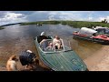 Селигер 2020 (Часть 3) На моторной лодке по озеру, обед на острове Хачин, дождь застал в пути.