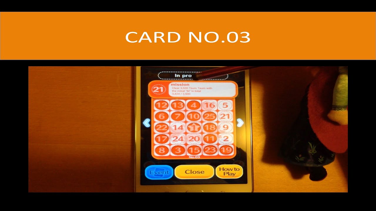 Tsum Tsum Bingo Card 3 - Horizontal Bingo (Mission 21) - YouTube