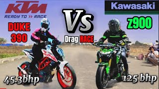 Drag race ho gaya | kawasaki z900 vs KTM duke390 Drag RACE/ /#ktm #z900 #duke390 #viral #dragrace