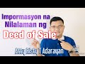 MUST SEE! BEST VLOG. Mga Impormasyon na Nilalaman ng Deed of Absolute Sale of Real Property