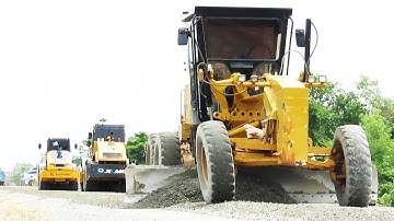 Best Activities Motor Grader Mixing Gravel Build Foundation Road Construction
