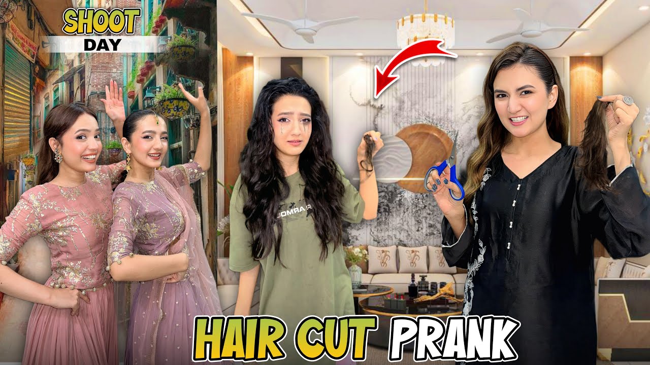 Haircut Prank on Rabia 💇‍♀😂 | Shoot Day 🎥✨ | HIRA FAISAL | SISTROLOGY