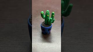 Miniature cactus plant?Modeling clay craft || clay plant ideas art craft viral shorts