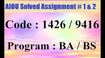 AIOU Code 1426 / 9416 Solved Assignment No 1 Spring 2025 | English Literature