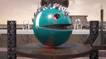 Epic Robot Adventure: Pacman Battles Lava Robot, Spiky Monster, and the Robot Cat