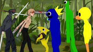 Chainsaw Man and Katana Man vs Rainbow Friends Chapter 2  Animation - Drawing Cartoons 2