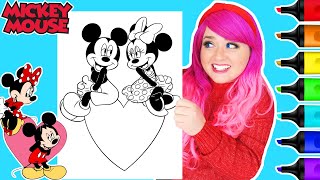Coloring Mickey & Minnie Mouse Valentine's Day Disney Coloring Page | Ohuhu Art Markers