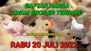 Harga Ayam Broiler Hari Ini Senin 01 Agustus 2022. 