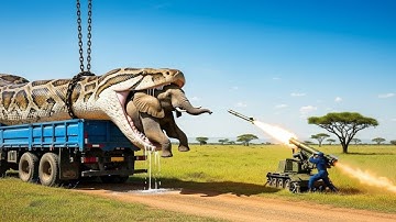 Brave Rescue Team Fights With Giant Python To Save a Helpless Elephant