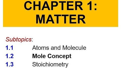 Matriculation Chemistry Lecture Subtopic 1.2 Semester 1 [Part 1]