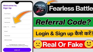 fearless battle app refferal code? fearless battle app login kaise kare? fearless battle tournament screenshot 1