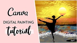 Digital Painting Tutorial for Beginners | Digital Art | Canva | Dance with the Waves