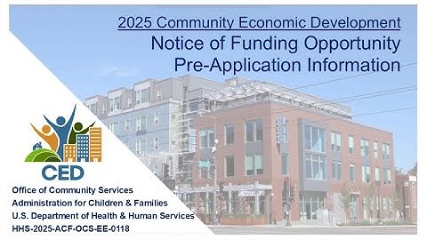 2025 CED Notice of Funding Opportunity Pre-Application Information