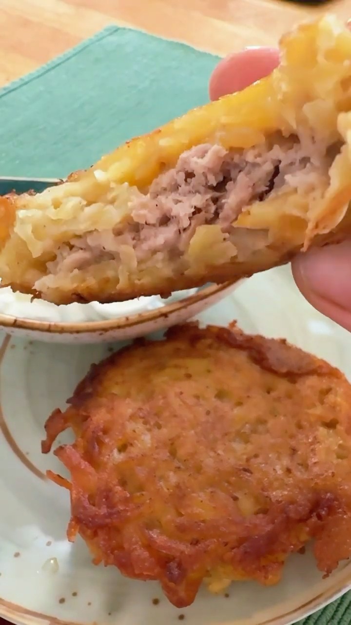 Домашние драники с начинкой( фаршем) 😋Hausgemachte Kartoffelpuffer mit ...