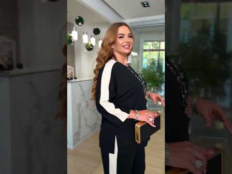 Жіночий костюм “Спорт-шик” туніка оверсайз + штани-палаццо з лампасами, святковий костюм 50-60 Батал., видео 1
