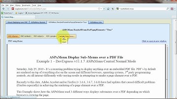 ASPxMenu display over PDF