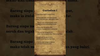 Gurindam 12 . Gurindam I . Karya Raja Ali Haji.