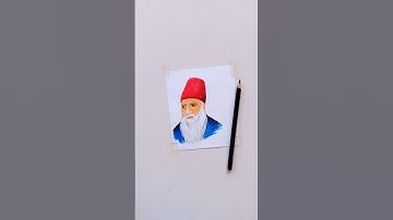 Sir Syed Ahmed Khan Drawing by pencil colour #youtubeshorts #shots