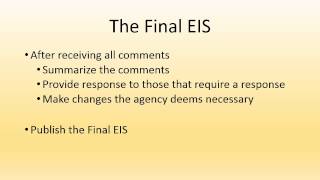 Issuing the EIS Final Video