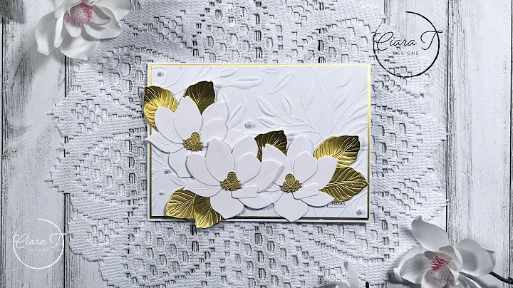 Stunning White and Gold Magnolia 5x7 Card Tutorial