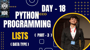 Python List ( PART - 3 )@HDR_Programming