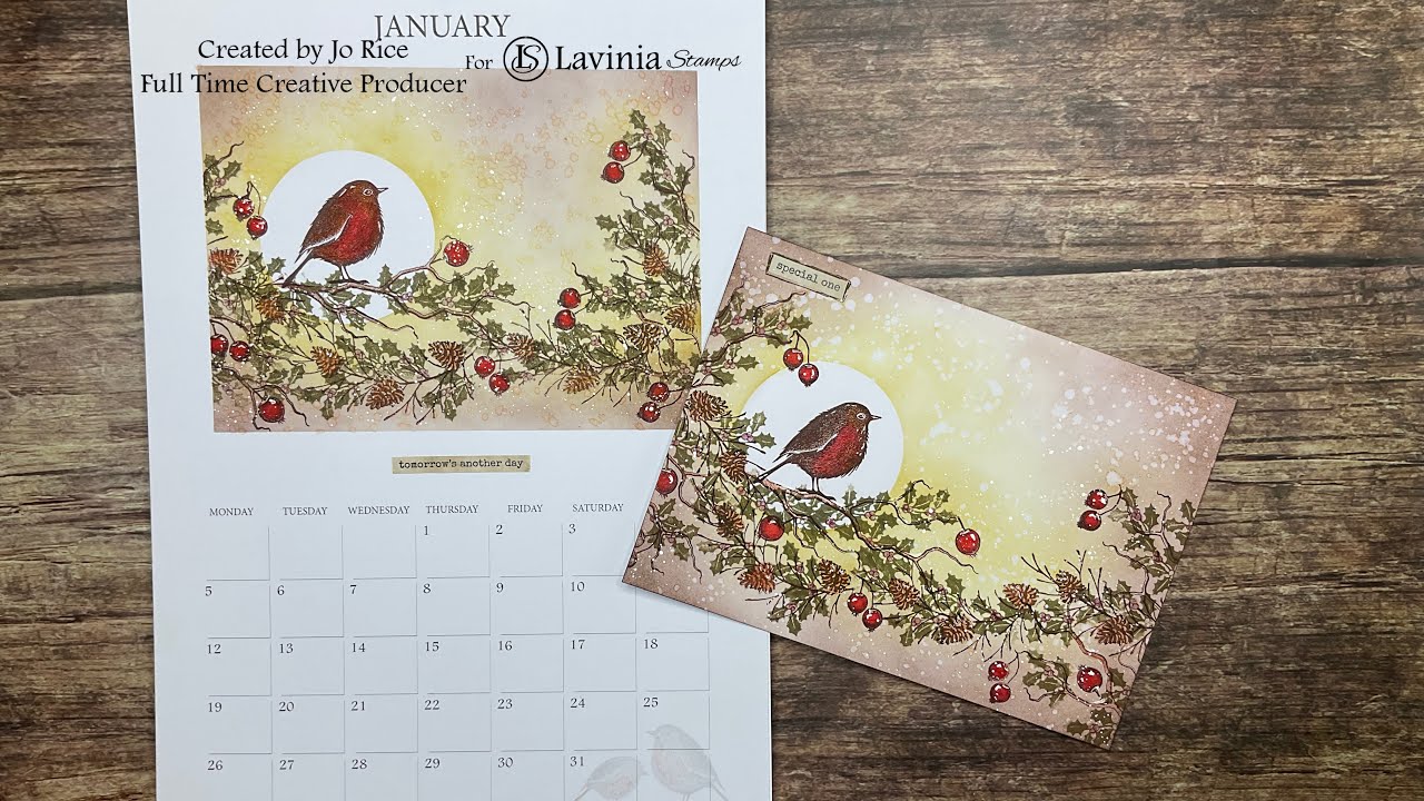 Bobby in January by Jo Rice #laviniastamps #calendar - YouTube