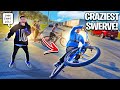 CRAZY PEDAL BIKE SWERVES RANDY AND ALMOST TAKES HIS LEG OUT ! | BRAAP VLOGS