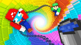 Minecraft Dropper, but we are Chained Together...