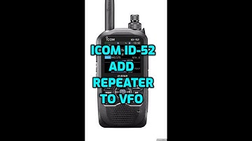 ICOM ID-51 Add your local repeater