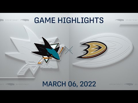 NHL Highlights | Sharks vs. Ducks - Mar 6, 2022