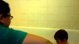 Bath time for Eldin 10 months old