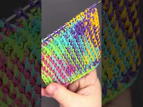 Самый простой двусторонний узор #вязание #узор #вязаниедляначинающих