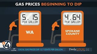 Local gas prices dip 12 7 cents per gallon but are still higher than a month ago