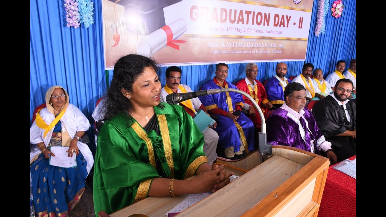 Mrs. Kavitha Ramanujam, IRS, Additional Commissioner of Income Tax, Speech | Graduation Day | KMC