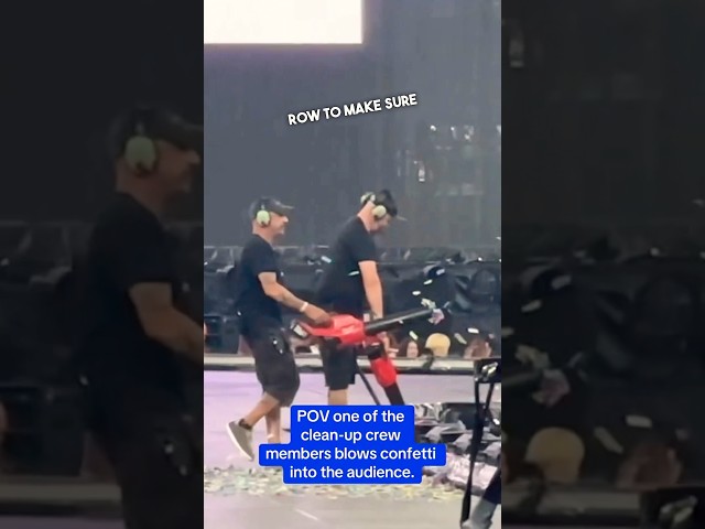 Taylor Swift cleanup crew gives fans confetti at Eras Tour in Madrid 🥲❤️ #shorts #taylorswift class=