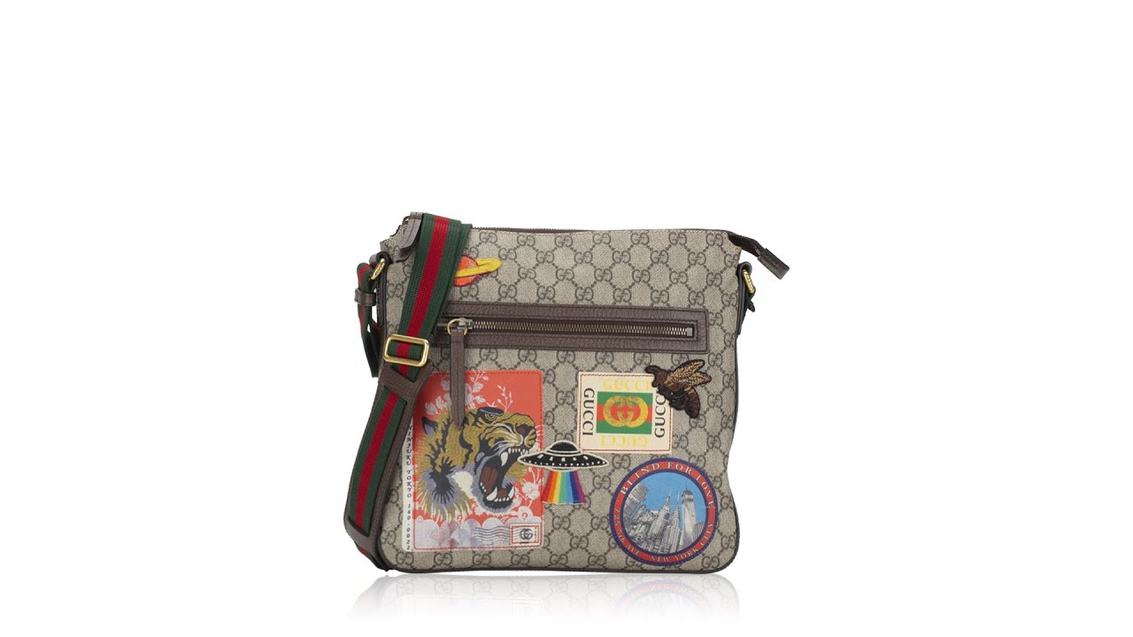 Gucci Courrier Zip GG Supreme Canvas Messenger Bag