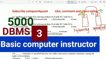 Computer Instructor | DBMS Vid 3 | 5000 Questions | Rajasthan computer teacher