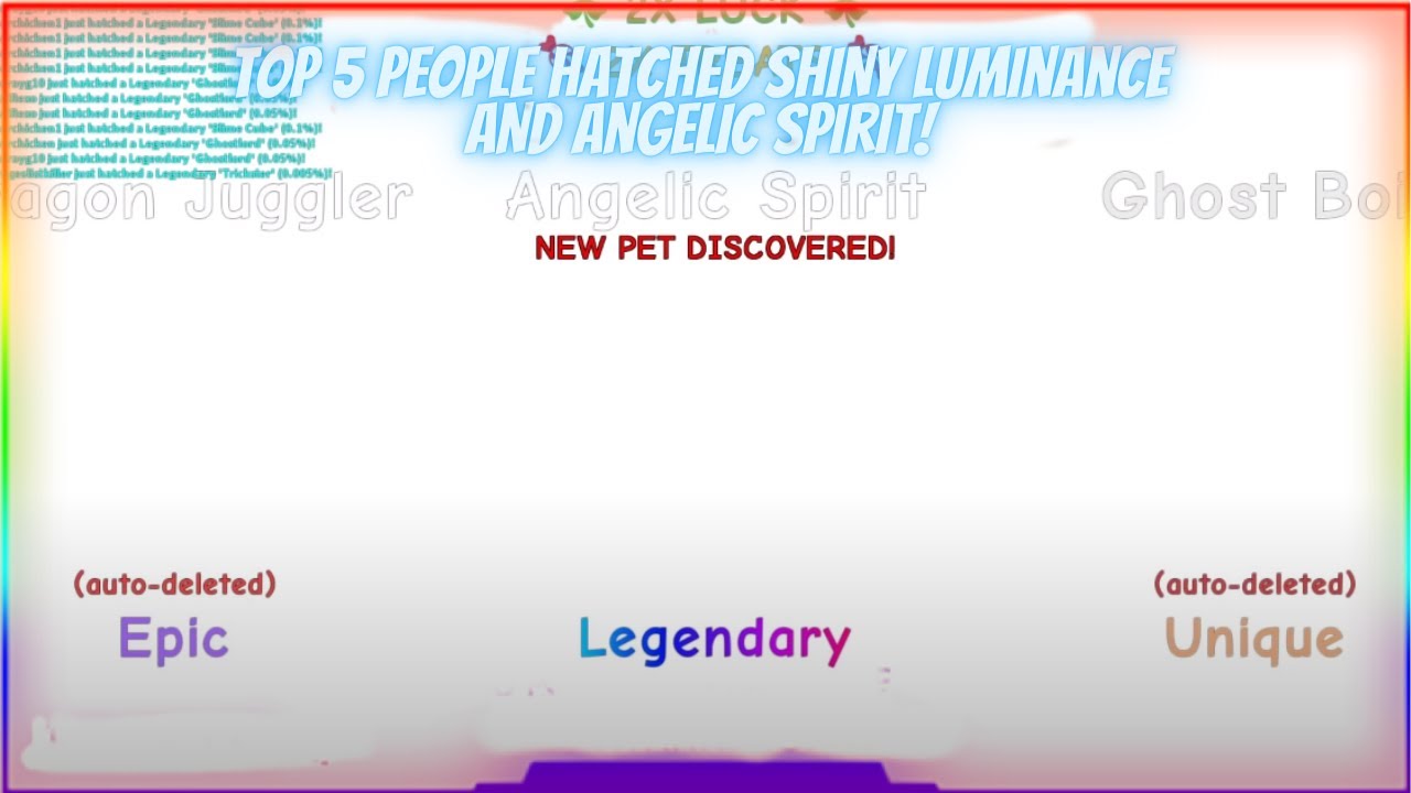 Top 5 People hatched SHINY LUMINANCE and ANGELIC SPIRIT in BUBBLE GUM SIMULATOR! *INSANE*