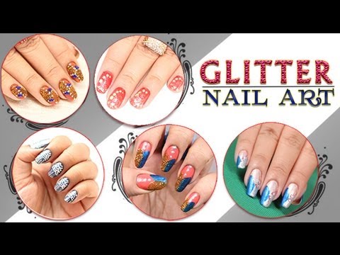 Glitter Nail Art Series-1 - Do it Yourself | KhoobSurati.com