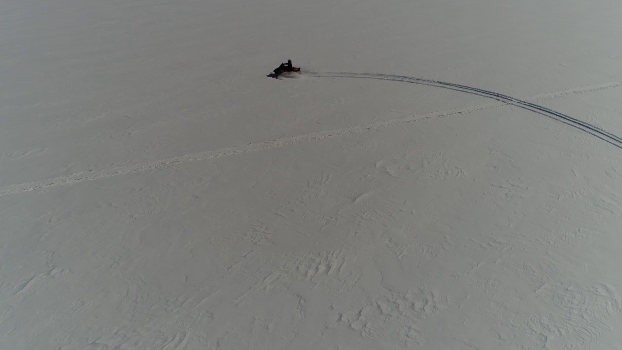 Snowmobiling near Colonial Point on Burt Lake