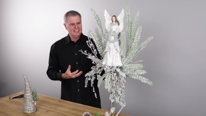 Elegant Feather Christmas Tree - White, Ice Blue, & Gold - Tree Decorating  How To 